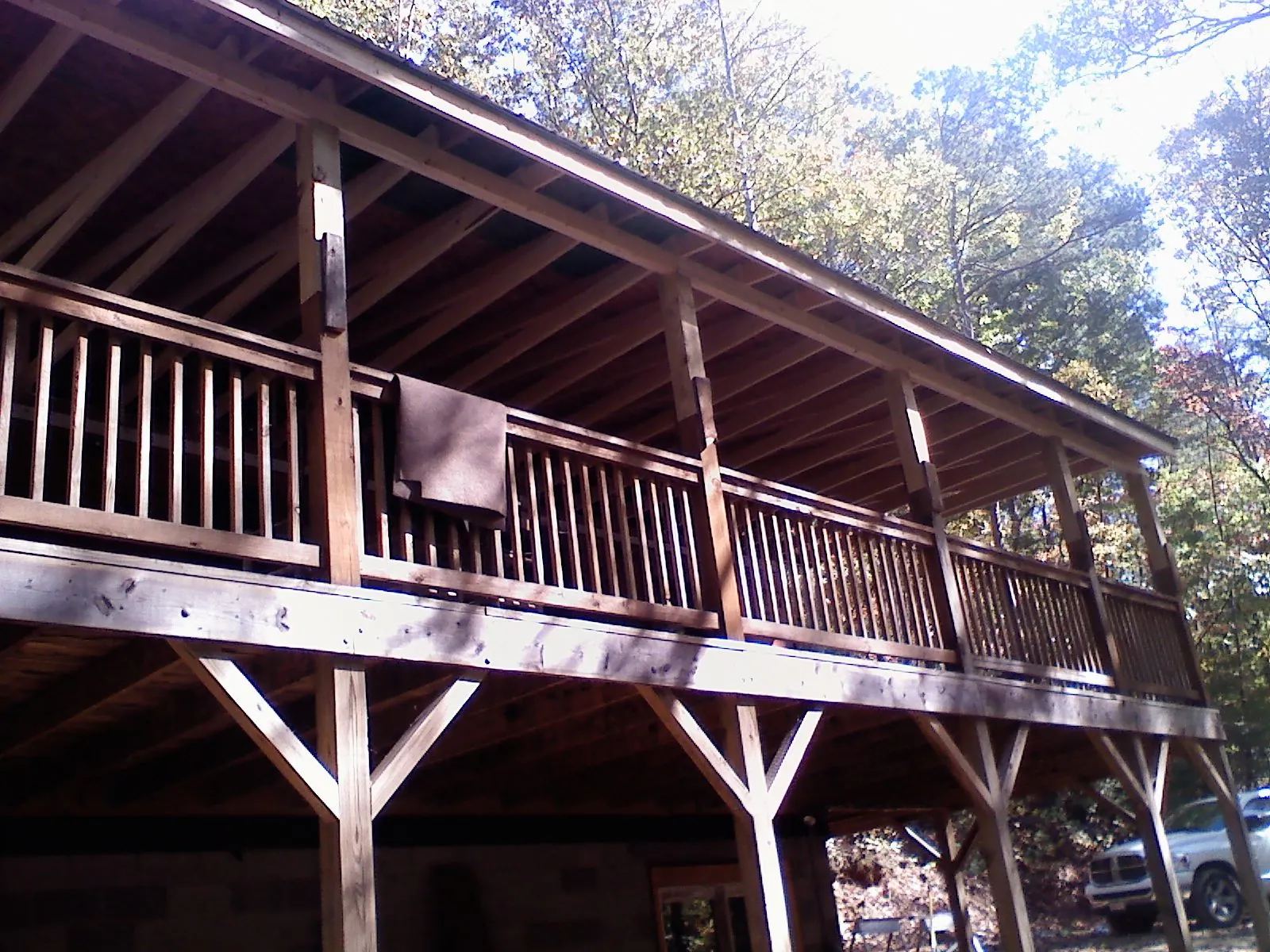 Timber framing under a new elevated porch and deck — Roof Leak Repair in Lucas by Roofing Brothers